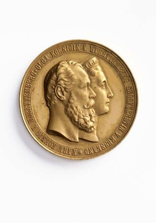 Medaille auf die Silberhochzeit von König Karl und Königin Olga von Württemberg