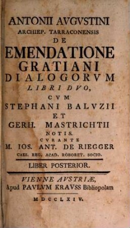 Antonii Augustini de emendatione Gratiani dialogorum libri duo. 2