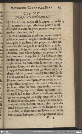 Cap. XVI. De apparatu medicamenti