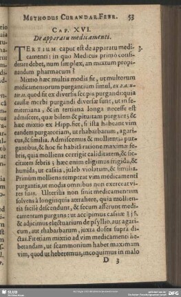 Cap. XVI. De apparatu medicamenti