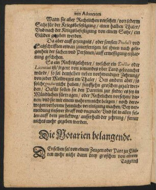 Die Notarien belangende.