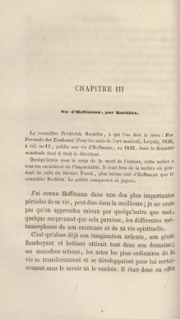 Chapitre III. Vie d'Hoffmann, par Rochlitz