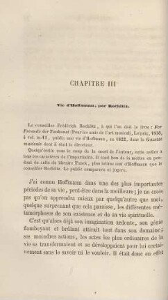 Chapitre III. Vie d'Hoffmann, par Rochlitz