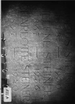Grabstein 155 (Index: 99618456) Maße HxBxT: 71x55xo.A. cm Besonderheit: Familiengrab: Grabstein 155A