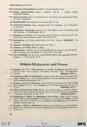 Bildnis-Miniaturen und Dosen (Nr. 577-657)