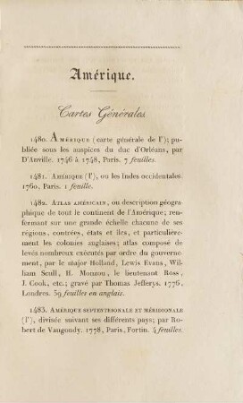 Cartes Générales