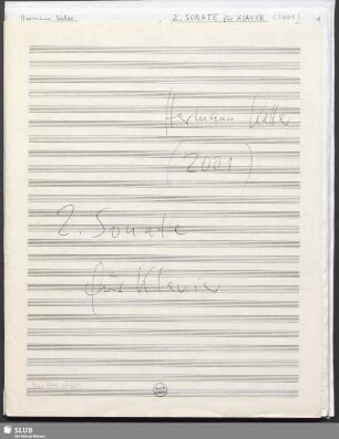 2. Sonate für Klavier - Mus.15445-ZZ-660 : pf