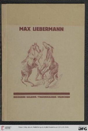 Max Liebermann : Bilder, Aquarelle, Pastelle : Ausstellung Januar-Februar 1923