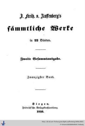 Polyanthea : eine Sammlung verschiedener Gedichte: J. Freih. v. Auffenberg's sämmtliche Werke: in 22 Bänden
