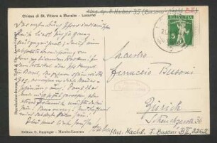 Ansichtskarte an Ferruccio Busoni : 21.04.1916