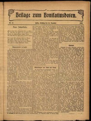 Zweite Ausgabe vom Sonntag, den 26. Dezember 1909.