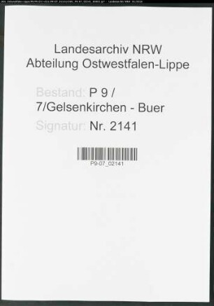Sterberegister Standesamt Gelsenkirchen-Buer