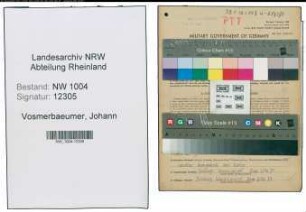 Entnazifizierung Johann Vosmerbaeumer , geb. 19.03.1903 (Postarbeiter)