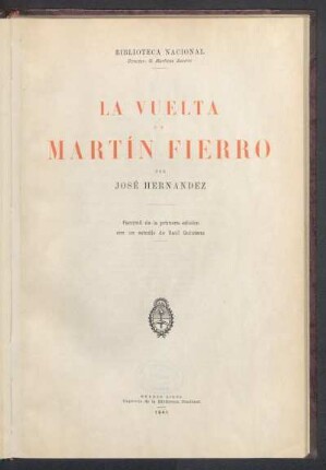 La vuelta de Martín Fierro