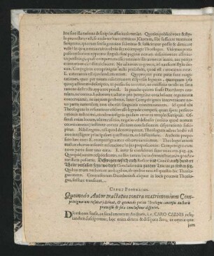 Caput Posterius. Quomodo Autor tractatus contra matrimonium Comprivignorum refutari debeat ...