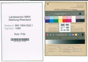 Entnazifizierung Fritz Kutz , geb. 05.08.1913 (Techn.Angestellter)