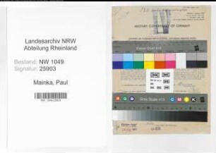 Entnazifizierung Paul Mainka , geb. 07.05.1905 (Stadtinspektor)