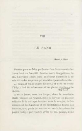 VIII. Le sang
