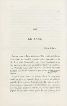 VIII. Le sang