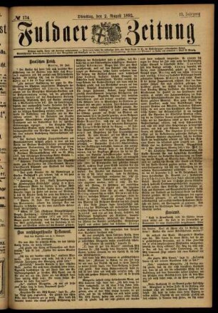 Ausgabe vom Dienstag, den 02. August 1892.