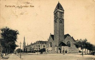 Postkartenalbum. "Karlsruhe - Durlacher Allee". Lutherkirche