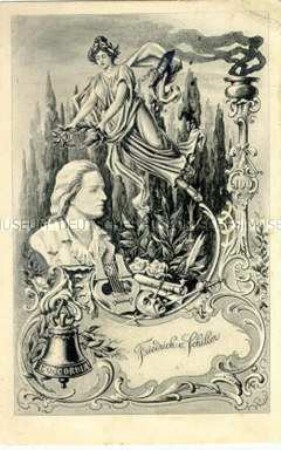 Postkarte zum 100. Todestag von Friedrich Schiller