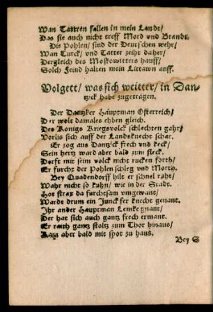 Volgett/ was sich weitter/ in Dantzick habe zugetragen.