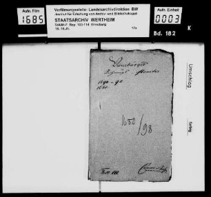 Notizen zur Prüfung der Amts- und Renteirechnungen 1685 bis 1686 und 1691 bis 1698