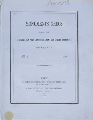 Monuments grecs, 1. 1878 = Nr. 7