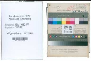 Entnazifizierung Hermann Wiggershaus , geb. 25.09.1902 (Kaufmaennischer Angestellter)