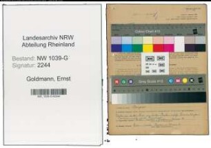 Entnazifizierung Ernst Goldmann , geb. 23.06.1900 (Stadtbeamter)
