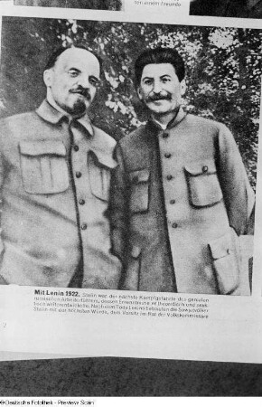 Mit Lenin 1922 : Porträt Josef Stalin und Wladimir Iljitsch Lenin