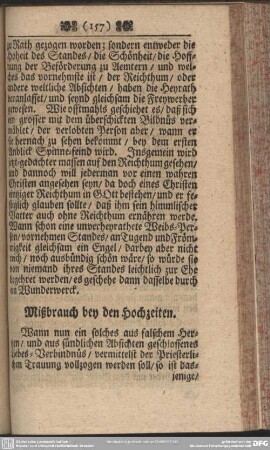 Mißbrauch bey den Hochzeiten