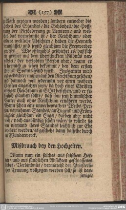 Mißbrauch bey den Hochzeiten