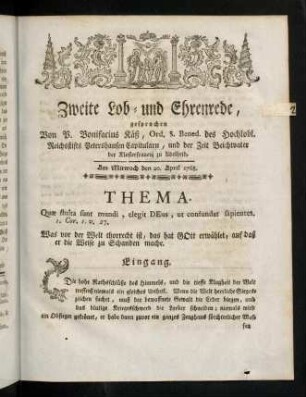 23-46, Zweite Lob- und Ehrenrede von dem heiligen Seraphin.