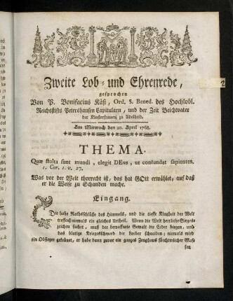 23-46, Zweite Lob- und Ehrenrede von dem heiligen Seraphin.
