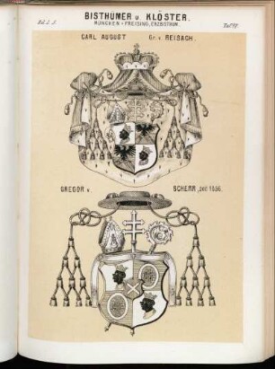 Taf. 78. München-Freising Erzbisthum. - Carl August Gr. v. Reisach. - Gregor v. Scherr, seit 1856