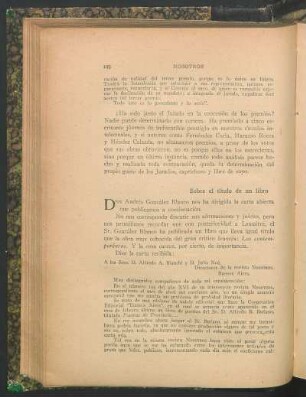 Sobre el título de un libro