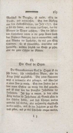 IX. Der Graf de Segur