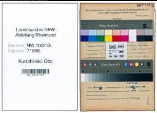 Entnazifizierung Otto Kurschinski, geb. 01.12.1911 (Bueffethilfe)