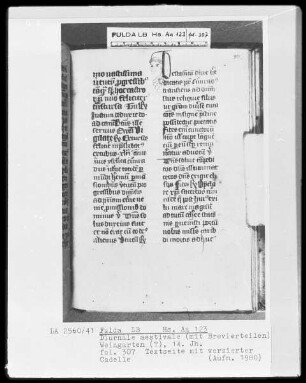 Diurnale aestivale mit Brevierteilen — ---, Folio 307rectoZierinitiale