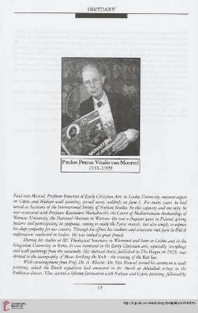 10: Paulus Petrus Vitalis van Moorsel : 1931-1999