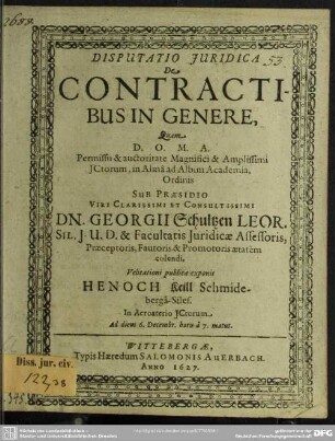 Disputatio de contractibus in genere