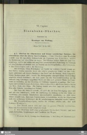 VI. Capitel. Eisenbahn-Oberbau