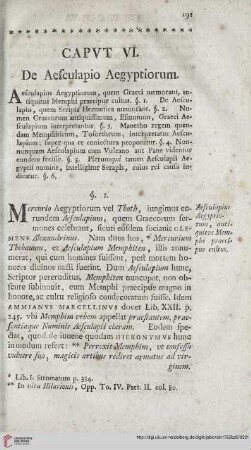 Capvt VI: De Aesculapio Aegyptiorum