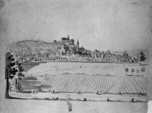 Ansicht der Stadt Marburg von Südwesten