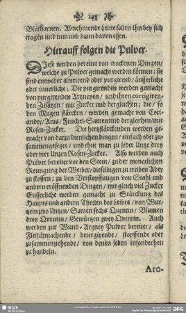 Hierauf folgen die Pulver
