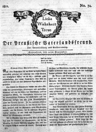 No. 74., vom 14ten September