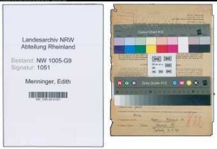 Entnazifizierung Edith Menninger , geb. 29.11.1914 (Kauffrau)
