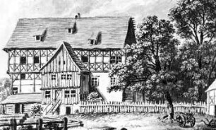 Kodersdorf-Särichen. Wassermühle? Zeichnung, 1808, Repro